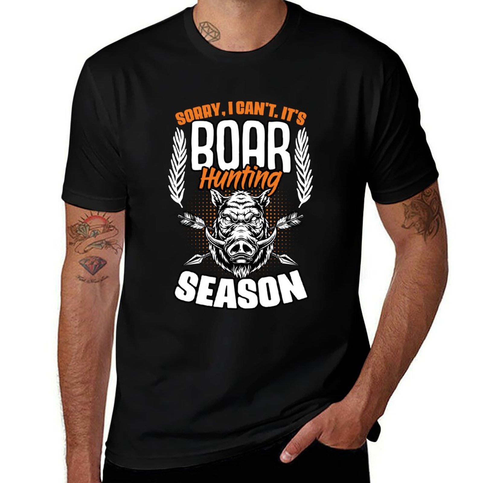 Wildman Hunting & Outdoor Linton'S Corner Silver Lakes - ごめんなさい、面白くない。イノシシ狩りのユーモア。イノシシハンター向けTシャツ。リラックスフィットカジュアル半袖トップスTシャツ。
