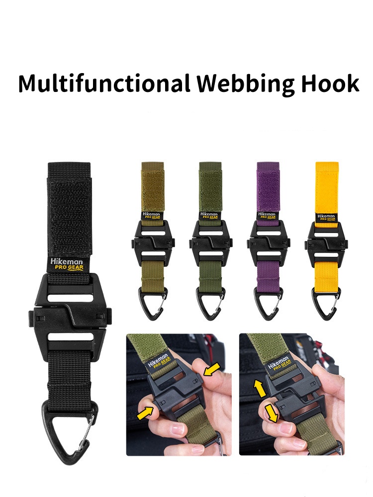Tactical Belt Rigger - 多機能ウェビングフック モールアクセサリー、様々なバックパック、チェストパック、ベルト、タクティカルベスト、DIYウェビングフックに適しています