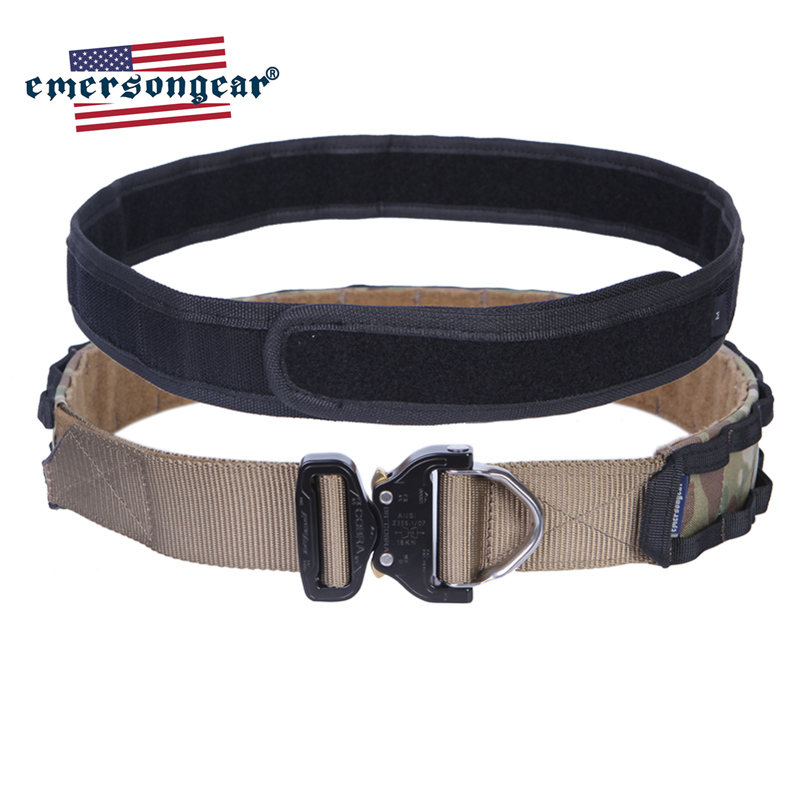 Tactical Belt Rigger - エマーソン-Dリング付きコンバットベルト、1個、ハンティングおよびキャンプ用、1.75-2インチ、エマーソン、em9342