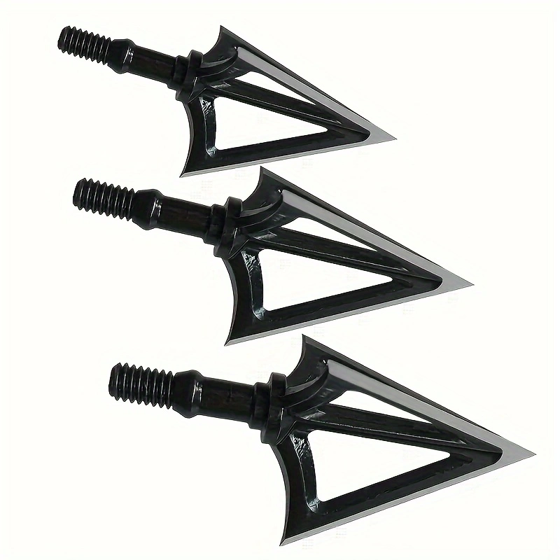 Crossbow Bolt Broadhead - 6PK ハンティングブロードヘッド 100グレイン プレミアムソリッドアローチップ 3枚刃固定式アーチェリーアローヘッド クロスボウとコンパウンドボウ用