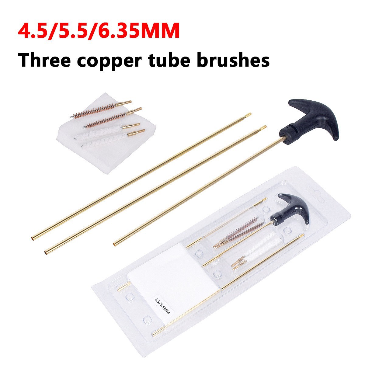 Outdoor Hunting Rifle - エアソフトバレルクリーニングキット ライフルピストルエアガンロッドブラシクリーナー ハンティングガンアクセサリー トイガンクリーニングツールセット