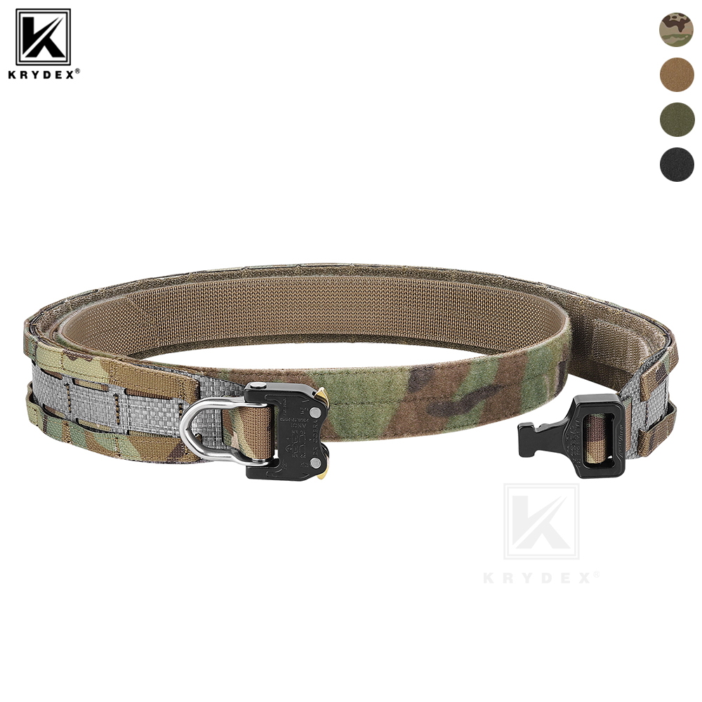 Tactical Belt Rigger - KRYDEXタクティカルウエストバトルベルト2インチ、コブラバックル、テグリスリガー、レーザーカットMOLLE、ヘビーデューティーベルト、男性用アウトドアスポーツ