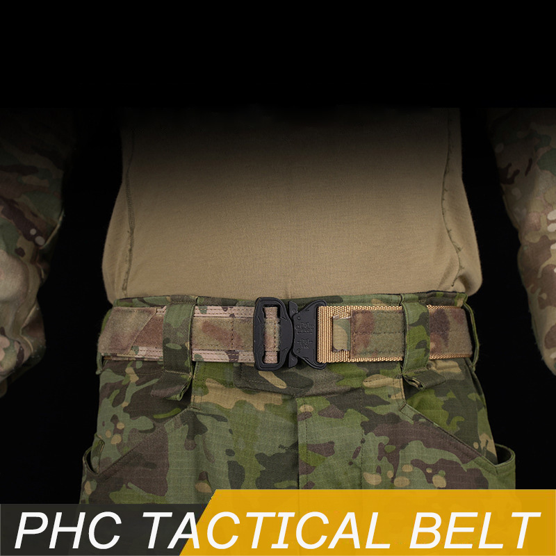 Tactical Belt Rigger - 男性、仕事、ハイキング、荷物、ウェブガンベルト用の頑丈なクイックリリースメタルバックル、タクティカルベルト