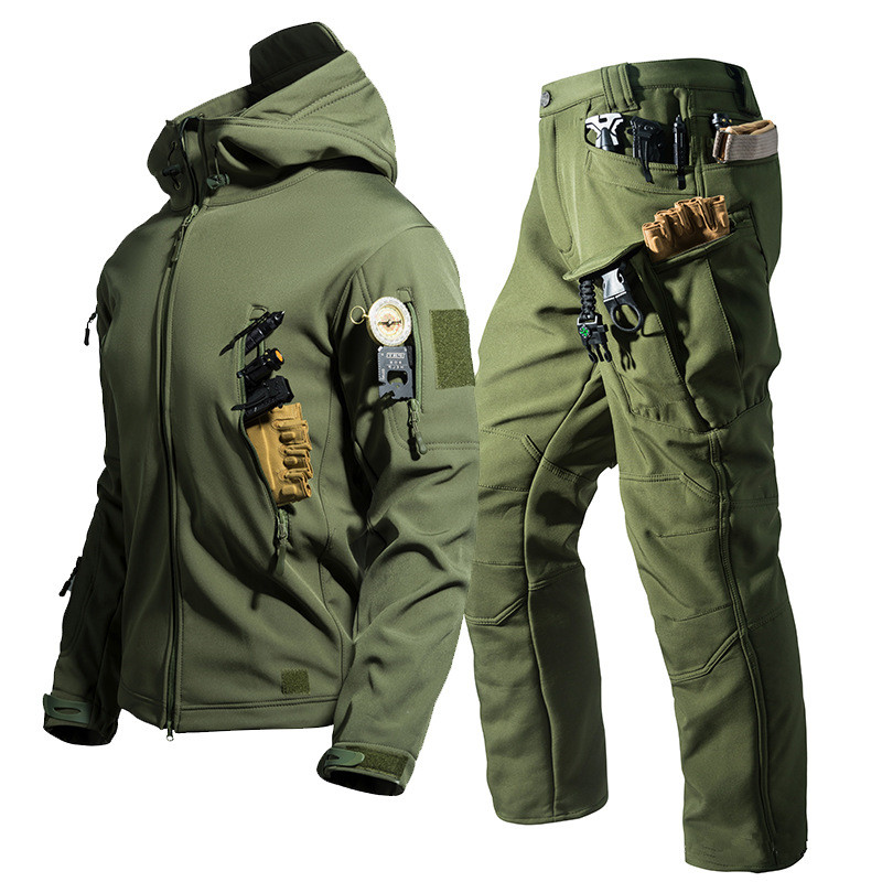 新作ソフトシェルタクティカルジャケット メンズ 冬用フリース - Hunting & Outdoor Supplies Carterton のレビューと価格
