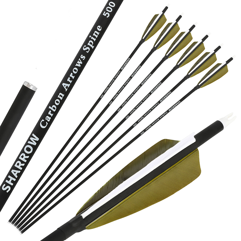 4インチ七面鳥羽根Spine500 30インチシャフト 6/ - Arrow Carbon Shaft のレビューと価格