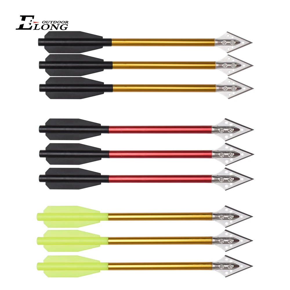 3 個アルミクロスボウボルト矢 6.5 インチ鋼ブロードヘッ - Crossbow Bolt Broadhead のレビューと価格